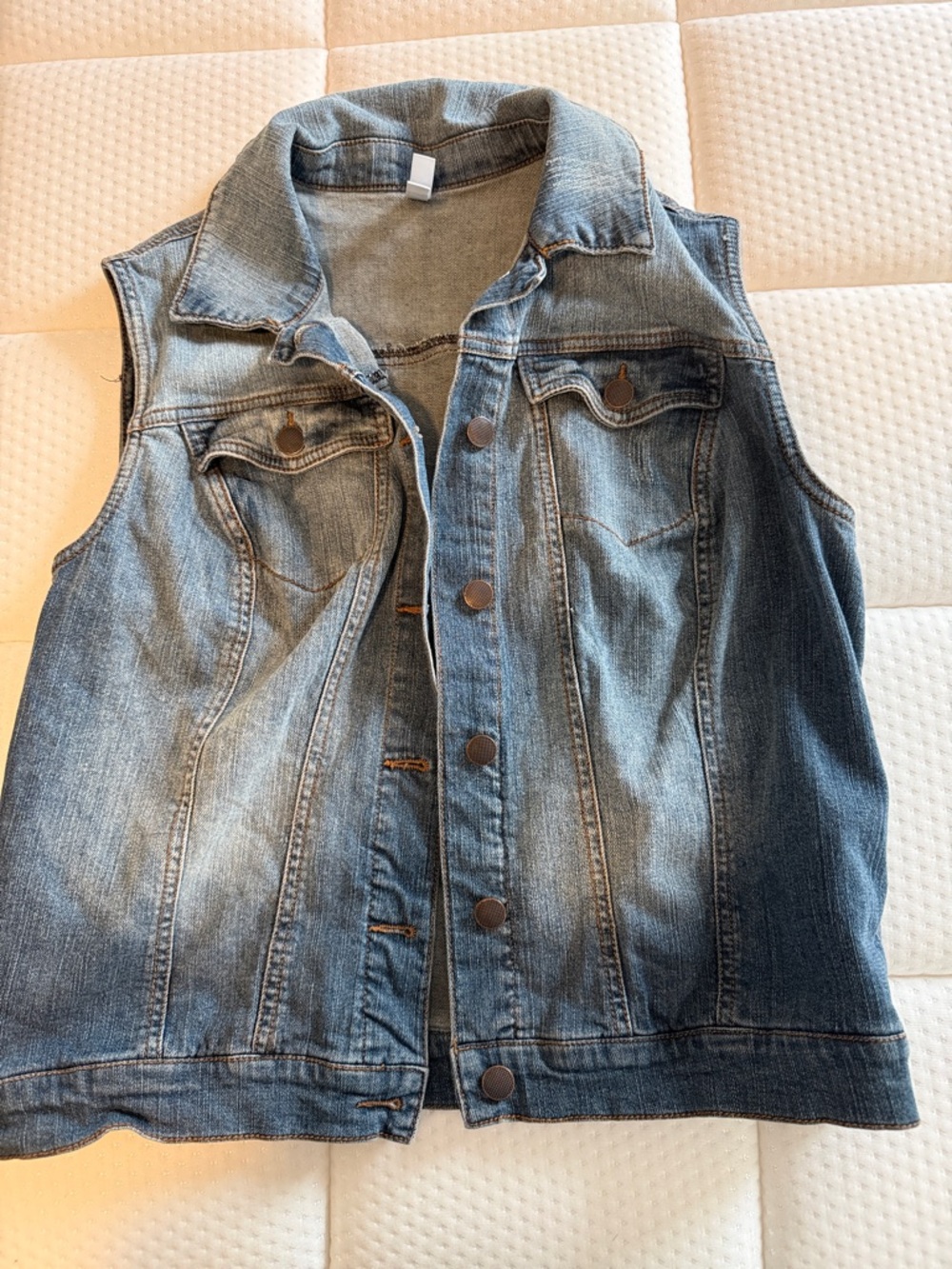 Xhilaration Washed Blue Denim Vest